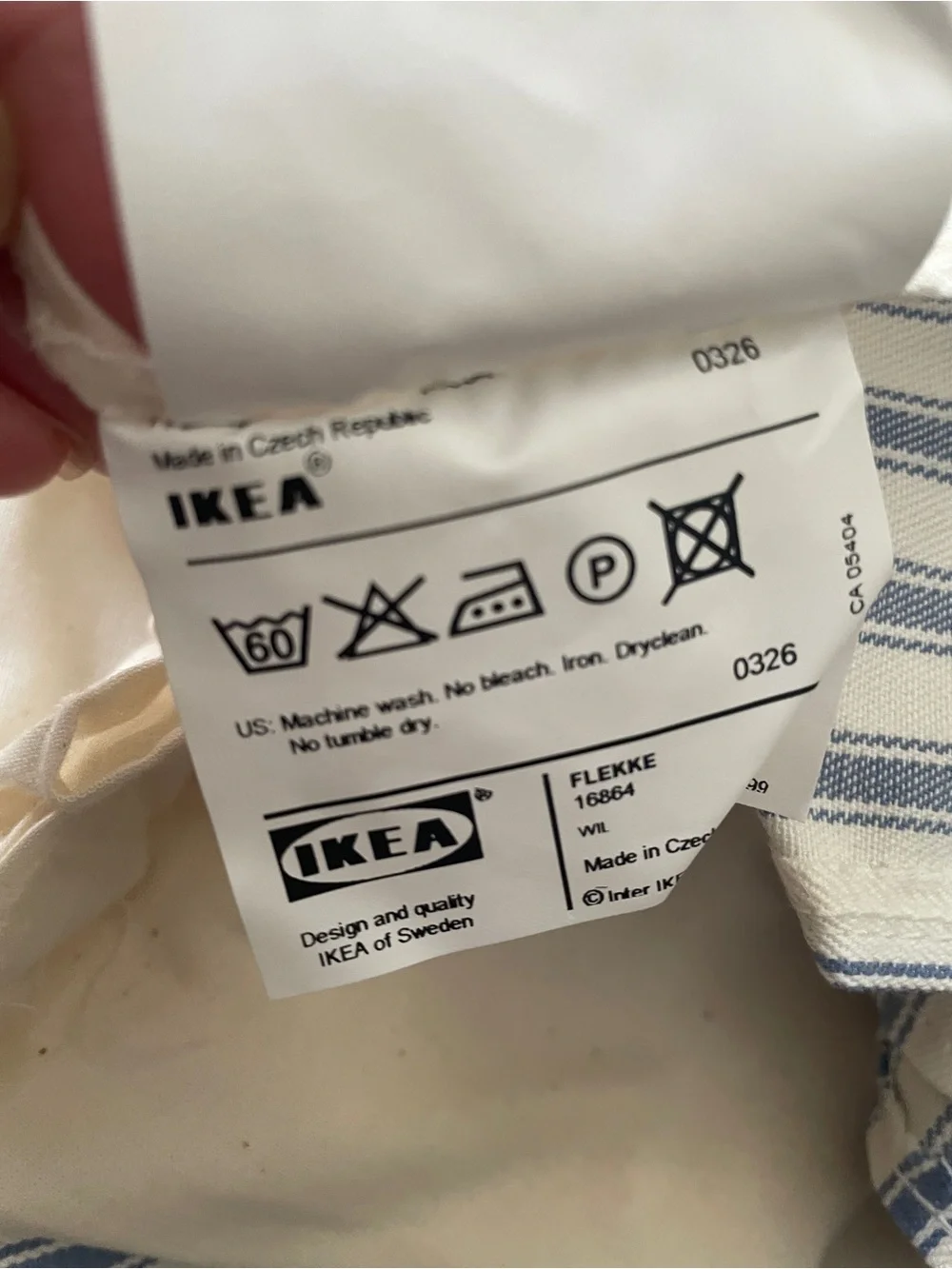 NEW IKEA FLEKKE Blue and White Striped King size Bed Skirt
